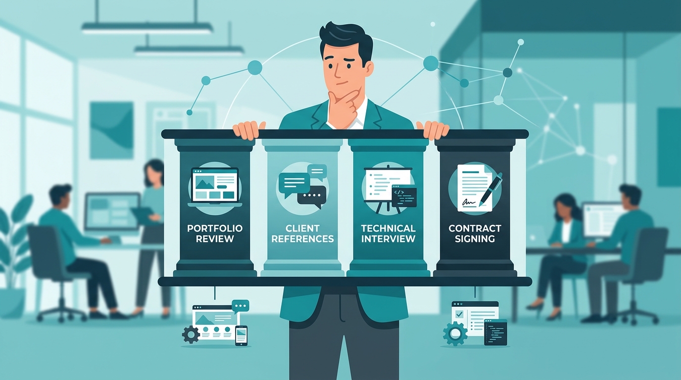 Checklist for hiring a web development agency with scorecard and reference questions